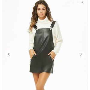 Faux Leather Pinafore Dress
